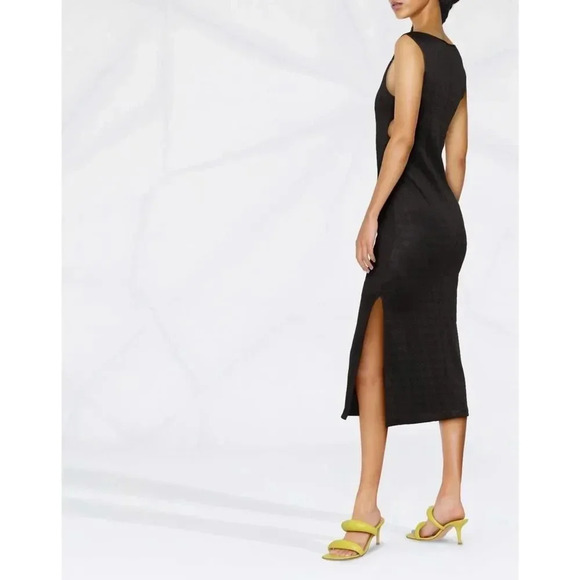 SANDRO Magda cut-out Satin Midi Black Dress NWT - Picture 5 of 11